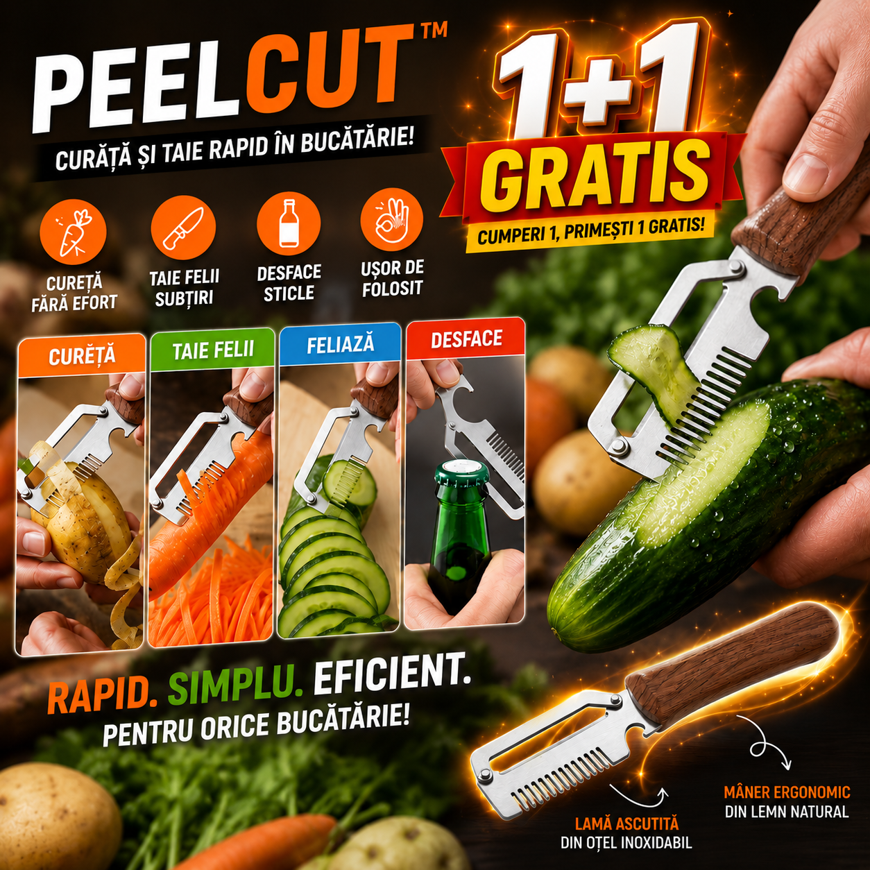 SET 1+1 GARTIS Cuțitul Anului – PeelCut™