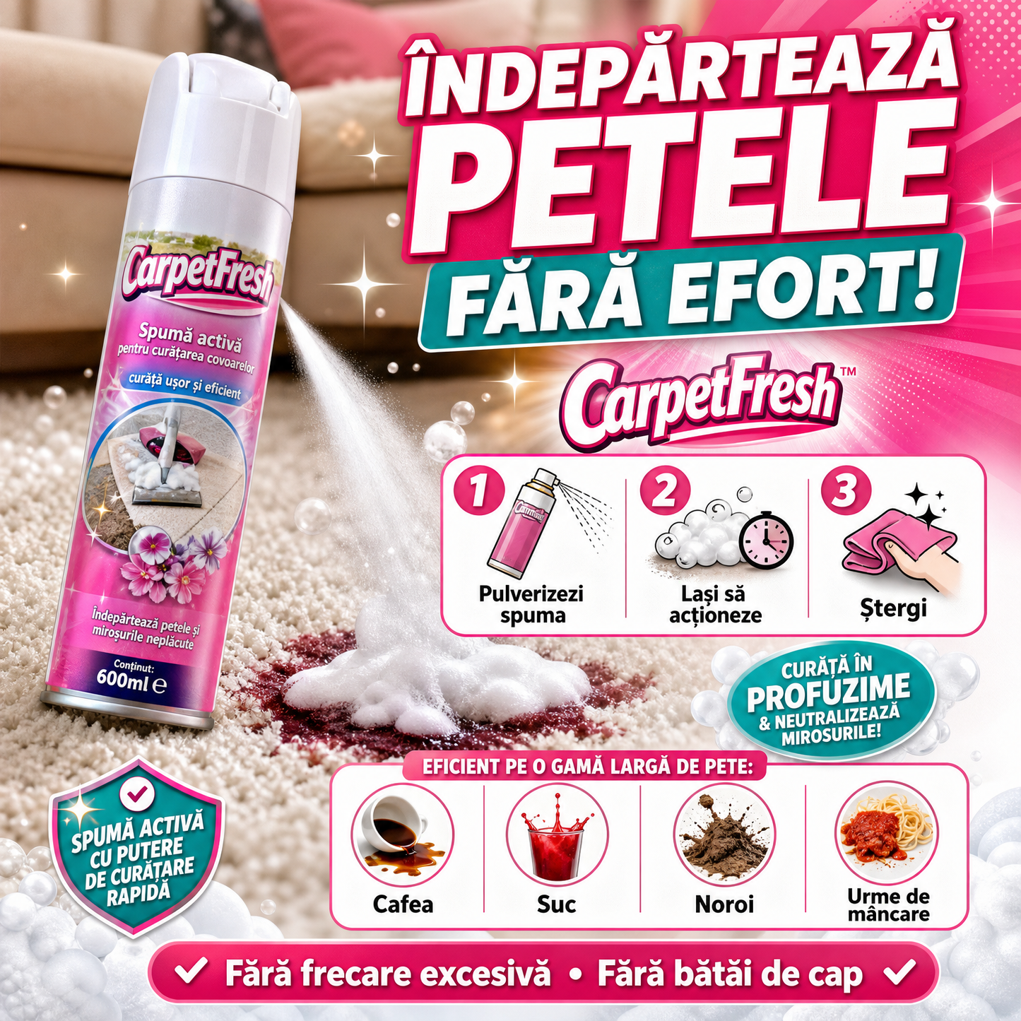Spumă Magică Pentru Covoare CarpetFresh™