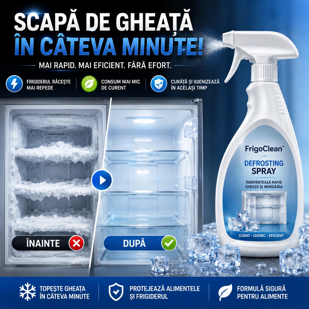 Spray Dezghețare Rapidă FrigoClean™