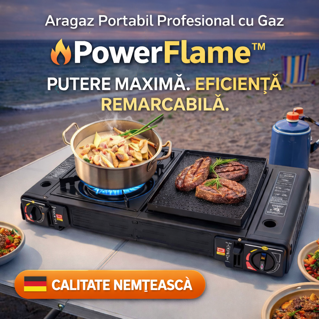 Aragaz Portabil Profesional cu Gaz – PowerFlame™