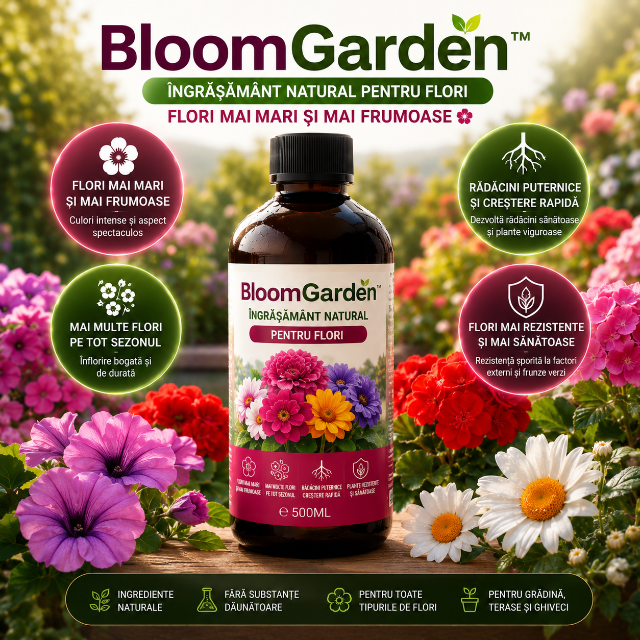Îngrășământ Natural Pentru Flori – BloomGarden™