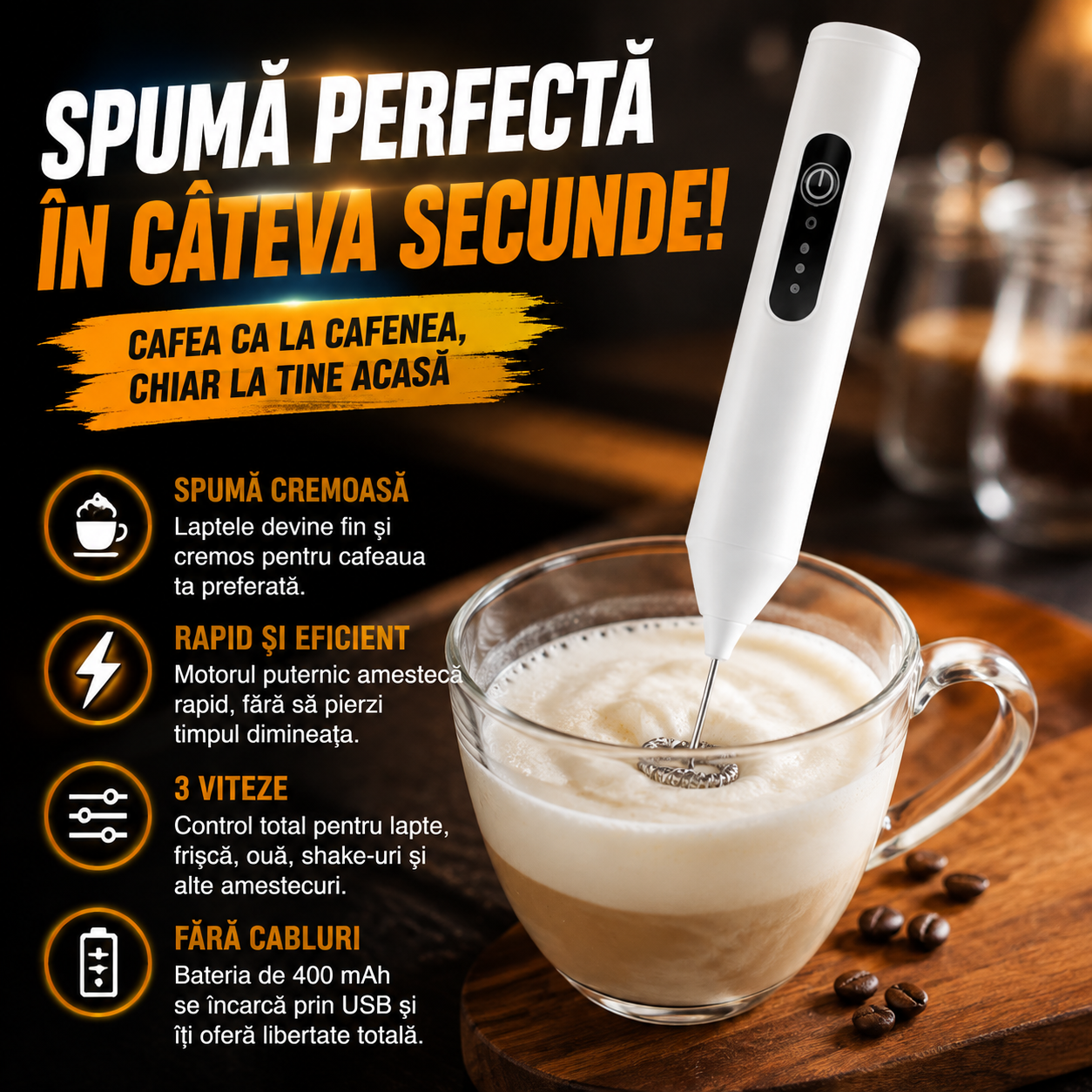 Spumator Electric Pentru Băuturi CaféMix™