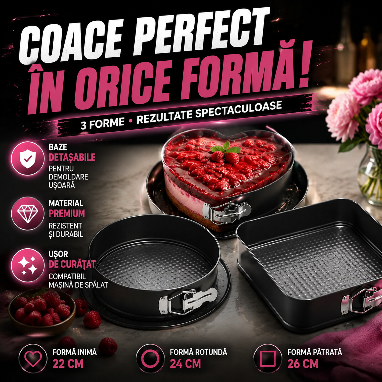 Set 3 Tăvi De Copt BakeJoy™