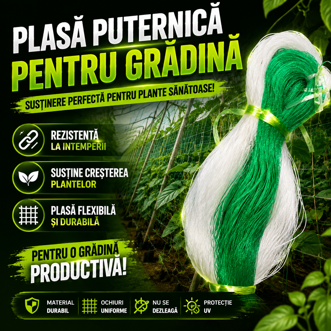 Plasă Pentru Creșterea Legumelor GrowNet™