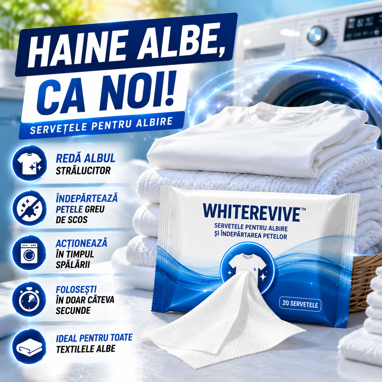 Servețele Pentru Alb Impecabil WhiteRevive™