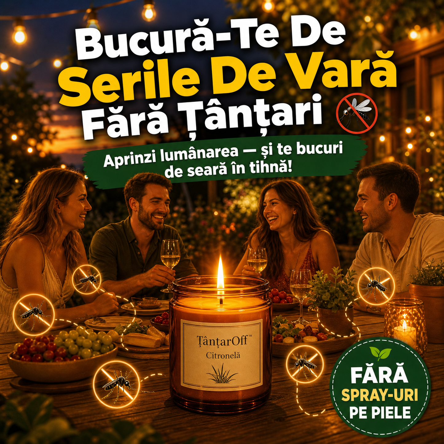 Lumânare Anti-Țânțari – ȚânțarOff™